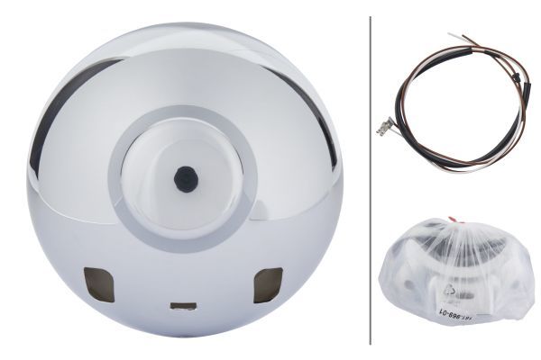 HELLA 1F3 009 094-071 Halogen-Spotlight Luminator Compact 12/24V round/SAE Clear diffusing lens Crystal clear Cable: 800mm - left /right