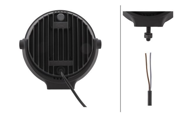 HELLA 1F3 011 815-001 LED-Spotlight Luminator Compact LED 24/12V round Clear diffusing lens Mat/Crystal clear Cable: 3000mm - left /right