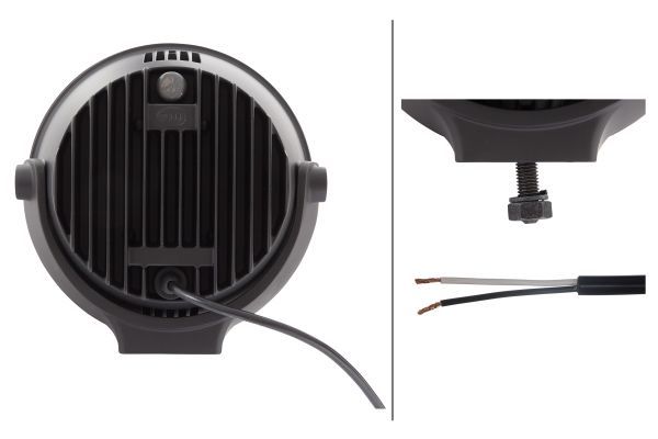 HELLA 1F3 011 815-011 LED-Spotlight Luminator Compact LED 12/24V round Clear diffusing lens Black/Crystal clear Cable: 3000mm - left /right