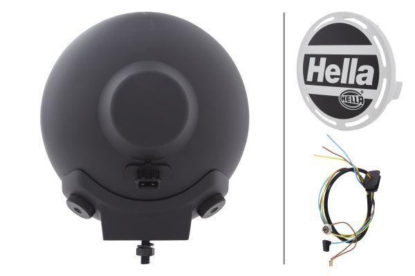 HELLA 1F8 007 560-101 Halogen-Spotlight Rallye 4000 Metal 12V round Floodlight Diffusing Lens Crystal clear Cable: 400mm - left /right