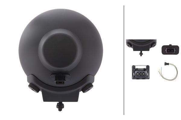 HELLA 1F8 007 560-121 Halogen-Spotlight Rallye 4000 Metal 12V round Clear diffusing lens Crystal clear Cable: 400mm - left /right