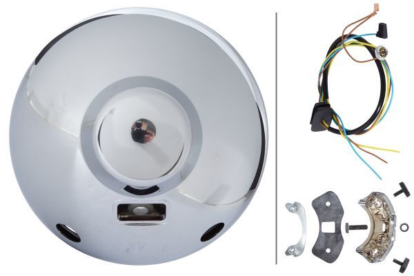 HELLA 1F8 007 560-341 Halogen-Spotlight Luminator Chromium 12/24V round Clear diffusing lens Crystal clear Cable: 800mm - left /right