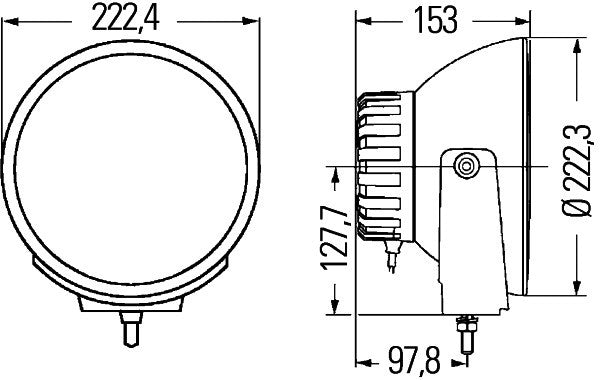 HELLA 1F8 007 560-731 Xenon-Spotlight Luminator Xenon 24V round Clear diffusing lens Crystal clear Cable: 1950mm- right/left