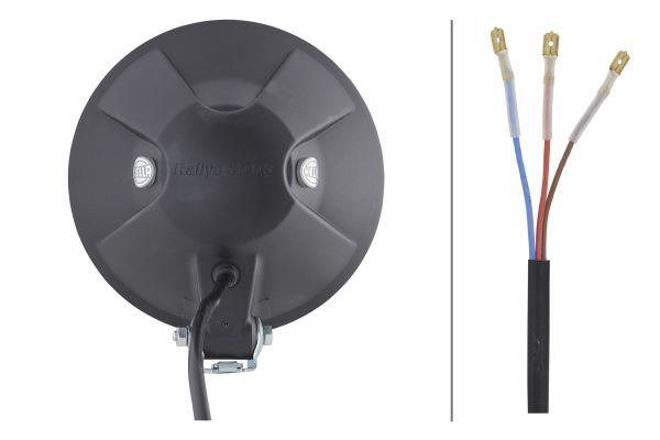 HELLA 1F8 009 797-451 Hybrid-Spotlight Rallye 3003 Celis 24/12V round SAE Clear diffusing lens Crystal clear Cable: 450mm- right/left