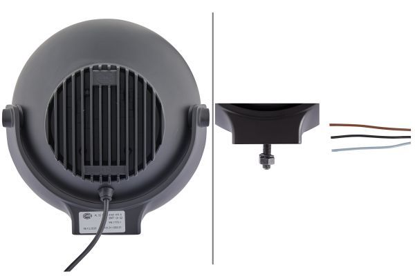 HELLA 1F8 011 002-211 LED-Spotlight Luminator LED 12/24V round Clear diffusing lens Crystal clear Cable: 800mm- right/left
