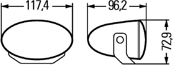 HELLA 1FA 008 283-811 Halogen/FF-Spotlight Set FF 50 12V oval/ADR/GGVS Clear diffusing lens transparent 4-pin connector - left /right Kit Quantity: 2