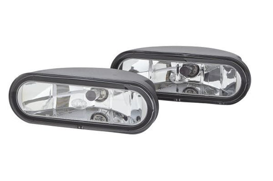 HELLA 1FA 008 284-811 FF/Halogen-Spotlight Set FF 75 12V Clear diffusing lens transparent 4-pin connector - left /right Kit Quantity: 2