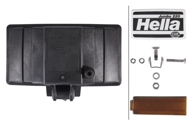 HELLA 1FE 006 300-121 Halogen-Spotlight Jumbo 220 12/24V rectangular Patterned diffusing lens Crystal clear - left /right