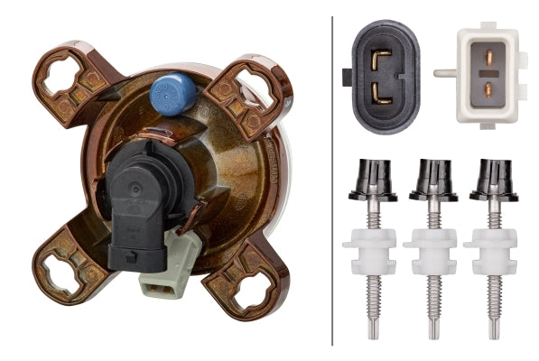 HELLA 1K0 247 043-117 Halogen/FF Headlight 90mm performance 24V round Hardened diffusing lens transparent- right/left