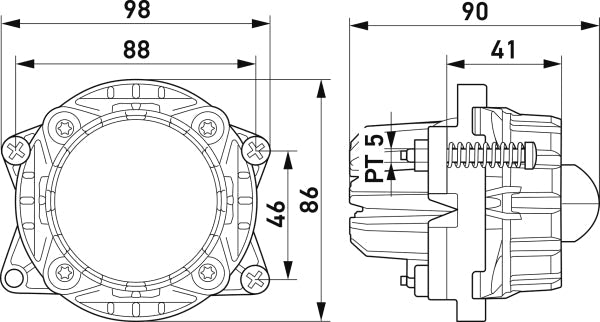 HELLA 1KL 998 670-051 Symmetric/LED-Spotlight Modul 60 12V round CCC Clear diffusing lens Crystal clear - left /right