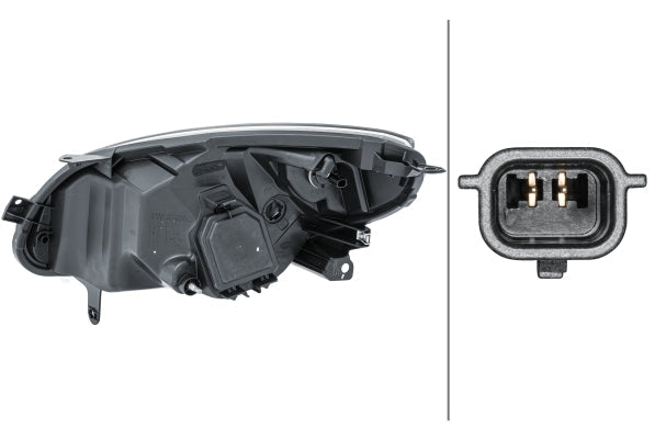 HELLA 1L7 271 510-381 FF Headlight for Renault Twingo II (CN0_) Black for left-hand traffic- right