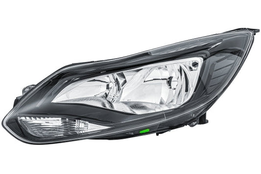 HELLA 1LA 354 994-071 Halogen Headlight for Ford Focus III Black for left-hand traffic - left