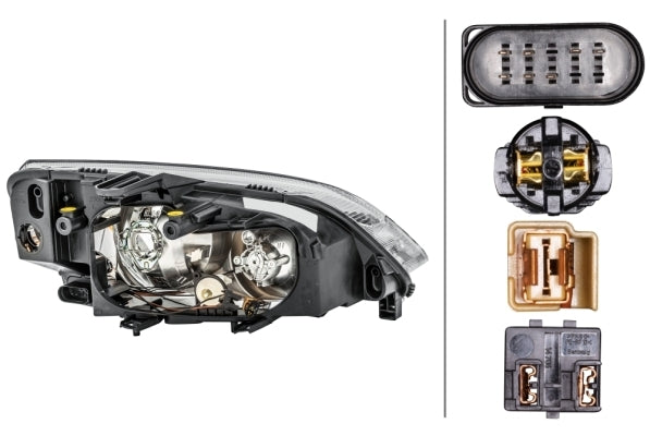 HELLA 1LE 270 600-191 Halogen Headlight for Ford Focus C-Max (DM2) for left-hand traffic - left