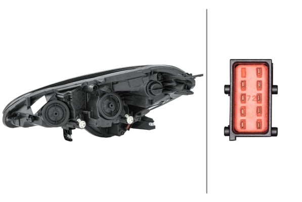 HELLA 1LF 011 830-041 FF/Halogen Headlight for Opel Corsa E (X15) for left-hand traffic- right