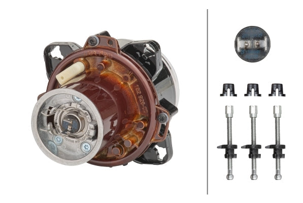 HELLA 1LL 008 193-117 Halogen/Asymmetric/DE Insert Headlight 90mm Essential 12V round Crystal clear Blade Terminal Front Quantity: 36