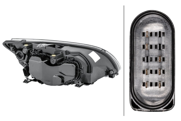 HELLA 1LL 010 201-071 Halogen Headlight for Ford Focus II (DA_, HCP, DP) Black for left-hand traffic - left