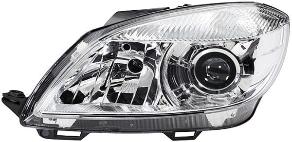 HELLA 1LL 010 417-391 Halogen/DE/FF Headlight for Skoda Fabia II (542) Chrome for left-hand traffic - left