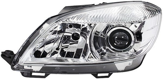 HELLA 1LL 010 417-401 FF/Halogen/DE Headlight for Skoda Fabia II (542) Chrome for left-hand traffic- right