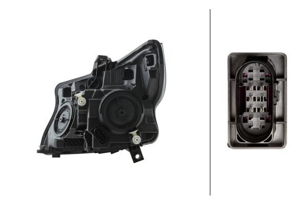 HELLA 1LL 011 284-901 Halogen/FF Headlight for Mercedes-Benz V-Class (W447) Black for left-hand traffic- right