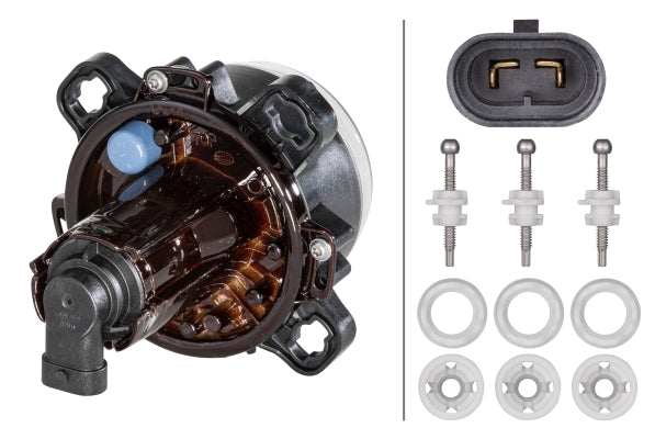 HELLA 1ML 247 042-027 Halogen/DE Headlight 90mm performance 12V round Hardened diffusing lens transparent- right/left