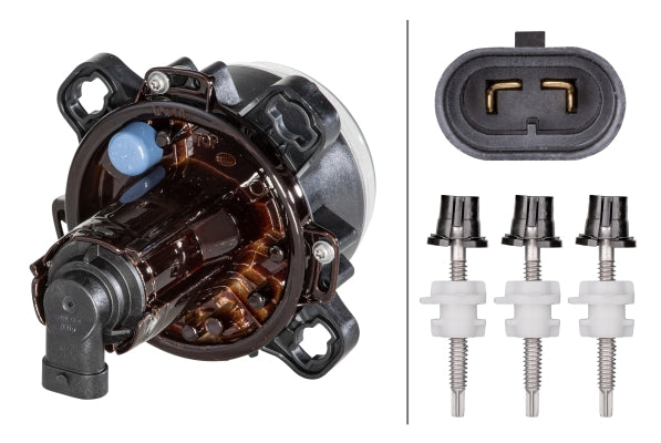 HELLA 1ML 247 042-187 Halogen/DE Headlight 90mm performance 12V round Hardened diffusing lens transparent- right/left