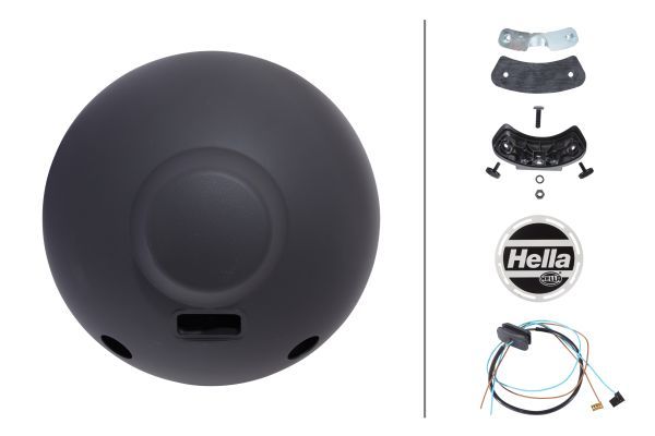 HELLA 1N8 007 560-031 Halogen-Front Fog Light Luminator Metal 24/12V round Patterned diffusing lens transparent- right/left