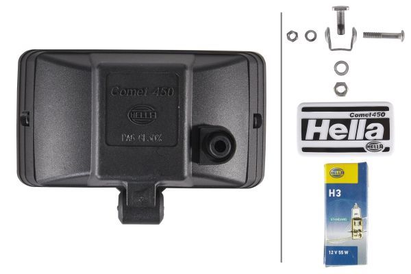 HELLA 1NB 005 860-221 Halogen-Front Fog Light Comet 450 12V rectangular Yellow diffusing lens Yellow- right/left