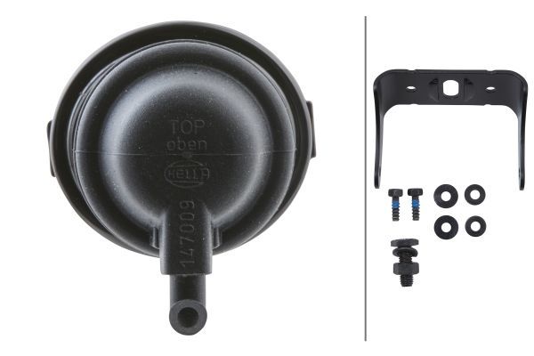 HELLA 1NL 008 090-001 DE/Halogen-Front Fog Light Micro DE 12V round Patterned diffusing lens- right/left