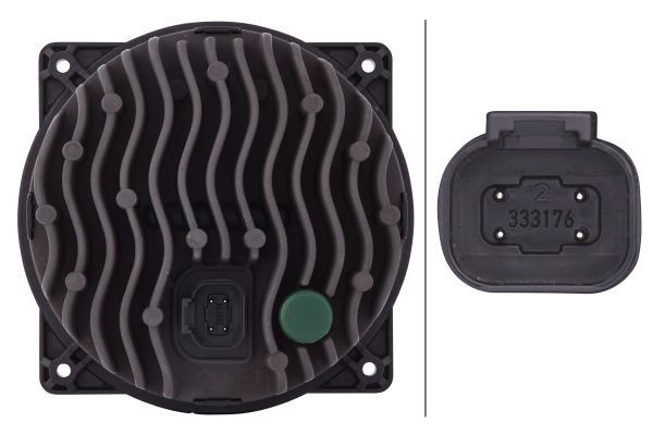 HELLA 1S3 996 362-001 LED Headlight M133 12/24V/SAE Clear diffusing lens transparent DEUTSCH plug- right/left