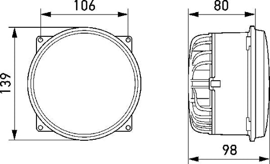 HELLA 1S3 996 362-111 LED Headlight M133 12V Clear diffusing lens transparent DEUTSCH plug - left /right