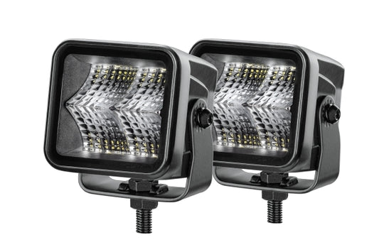 Hella Black Magic Edgeless LED Cube Kit 2.7" - 2 Spotlights, Switch, Relay & Wiring Harness