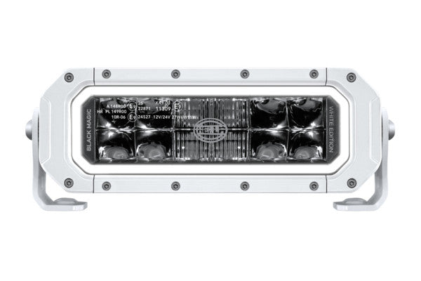 Hella Black Magic Tough Pro 9" Double Row LED Lightbar with Position Light - White Bezel