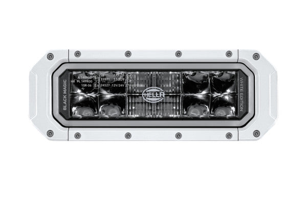 Hella Black Magic Tough Pro 9" Double Row LED Lightbar with Position Light - White Bezel
