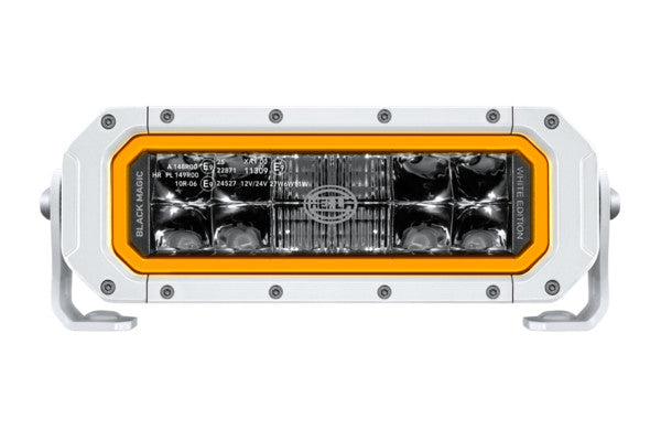 Hella Black Magic Tough Pro 9" Double Row LED Lightbar with Position Light - White Bezel