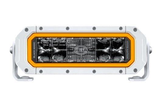 Hella Black Magic Tough Pro 9" Double Row LED Lightbar with Position Light - White Bezel