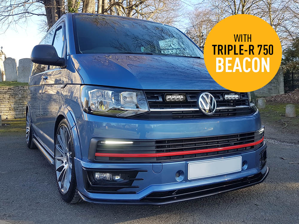 LAZER LAMPS VW T6 Highline/Trendline - Grille Mount Kit (includes: 2x Triple-R 750 Beacon, 1x Grille Mount Brackets, 1x 2L-LP-6C-120)