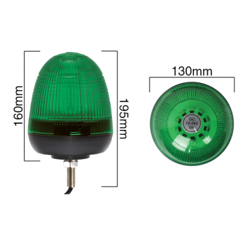 Green LED Beacon 12-24v - Single Bolt Fixing
