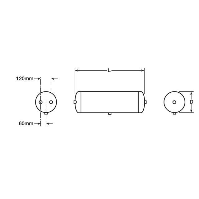 A1066 Air Tank 80 Litre 396mm Diameter