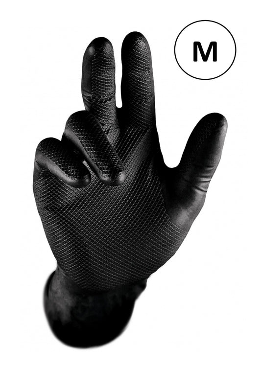 Grippaz Medium Black Nitrile Gloves (PK 50)
