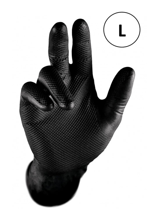 Grippaz Large Black Nitrile Gloves (PK 50)