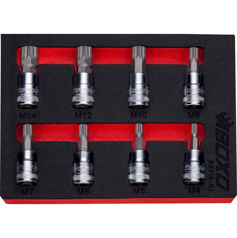 8 Pce 3/8" Spline Socket Set-Boxo-Equipment SKU: BX313-R2