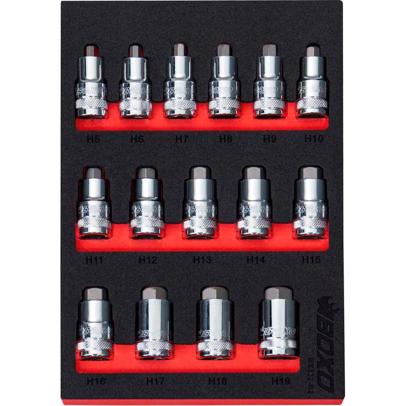 15 Pce 1/2" Super Stubby Hex Bit Socket Set-Boxo-Equipment