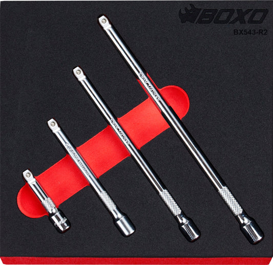 BOXO 4Pc 1/4" Wobble Extension Set