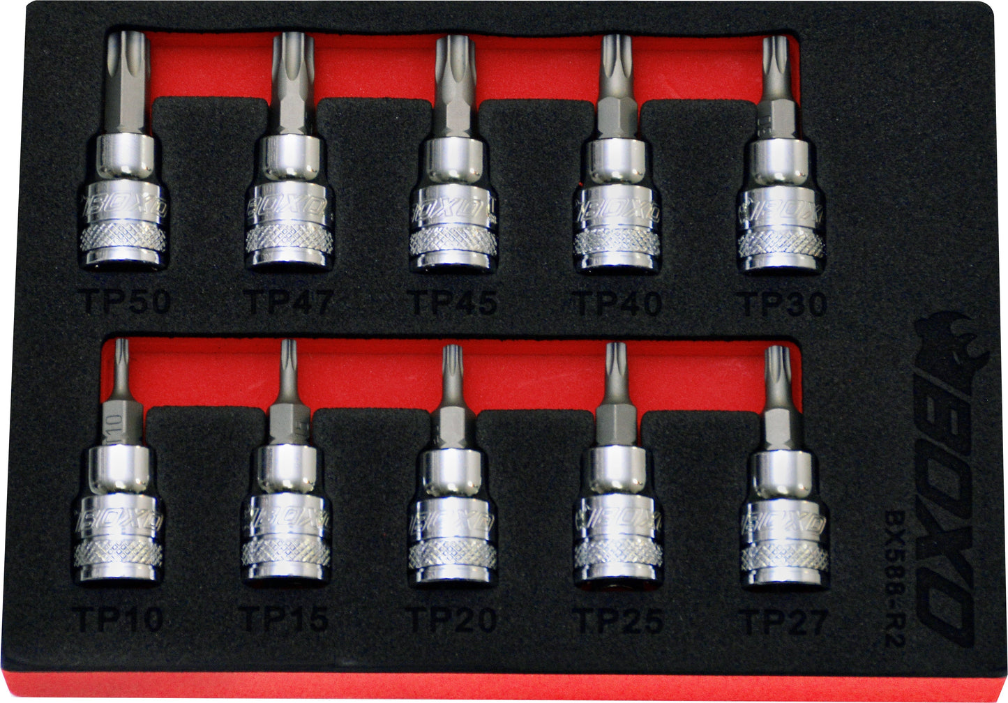 BOXO 10Pc 3/8" Tamperproof Torx Bit Set