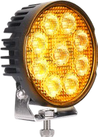 4" R10 R65 LED Work Lamp With Amber Warning Light - 12/24V