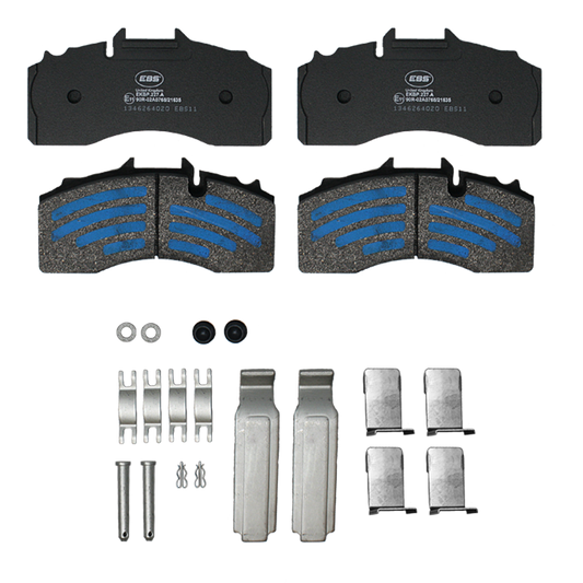 EBS EKBP.227.A BRAKE PAD SET E11 - C/W FITTING KIT - BPW SKH/SKM