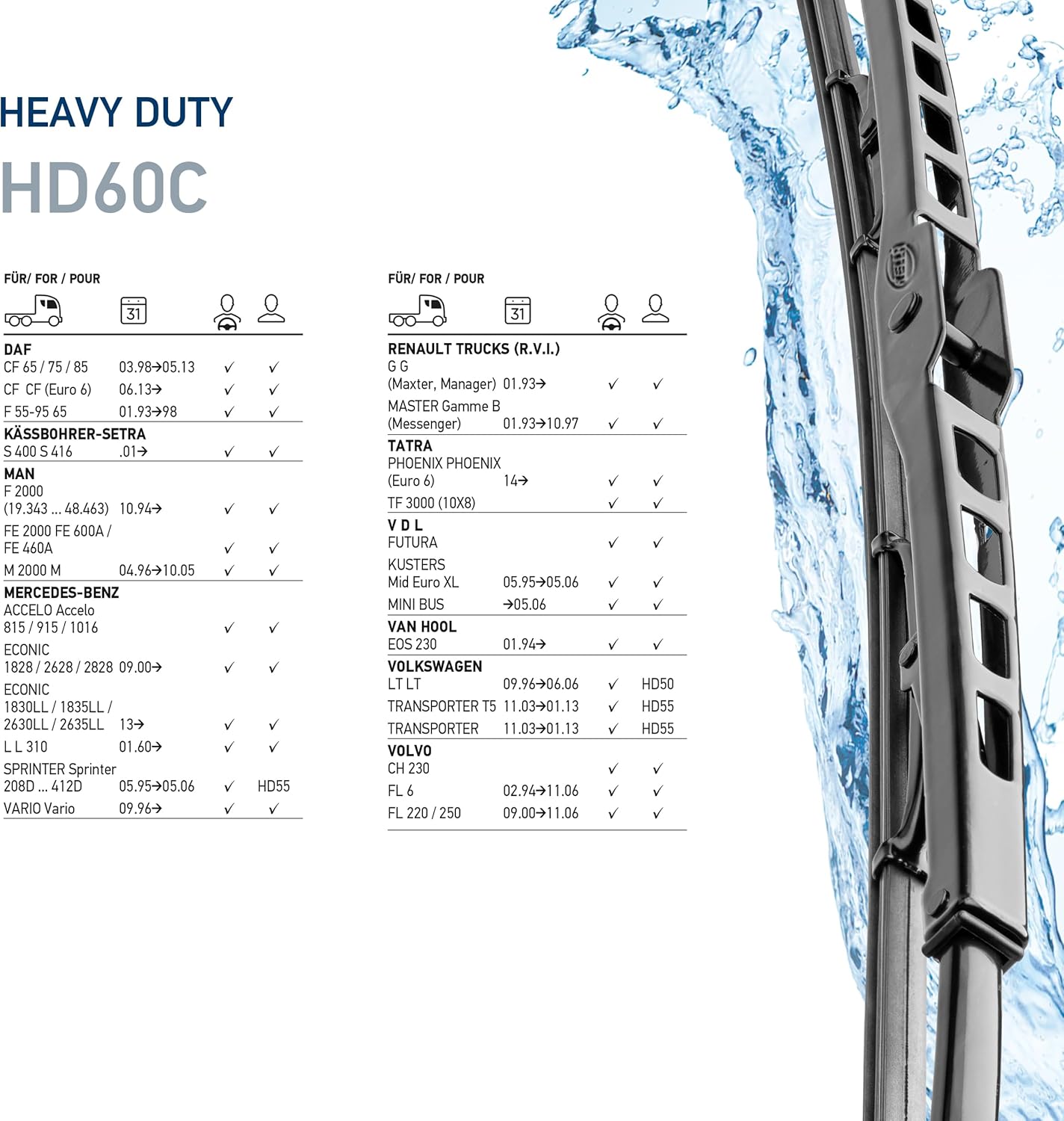 Hella Heavy Duty 24" Wiper Blade HD60C