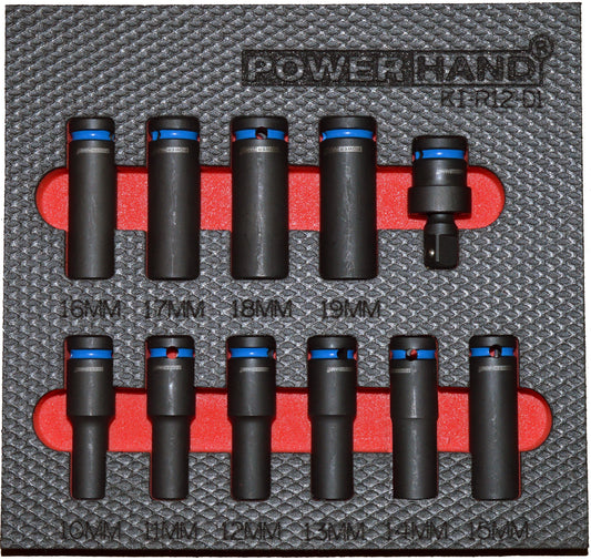 POWERHAND 1/2" Deep Impact Socket Set (10-19mm)
