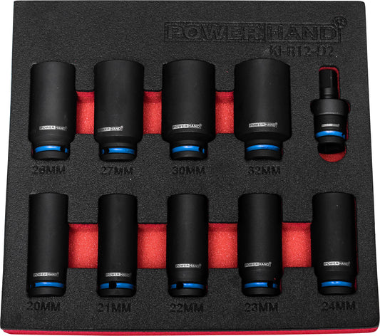 POWERHAND 1/2" 12Pt Deep Impact Socket Sets - Various Sizes Included