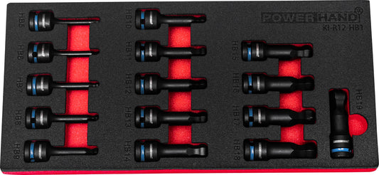 POWERHAND 1/2" Ball-Ended Impact Socket Set - H5-H19